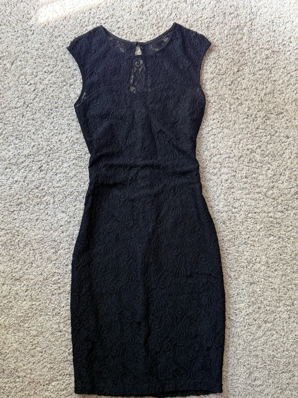 Classic Black Lace Sheath Dress - Women